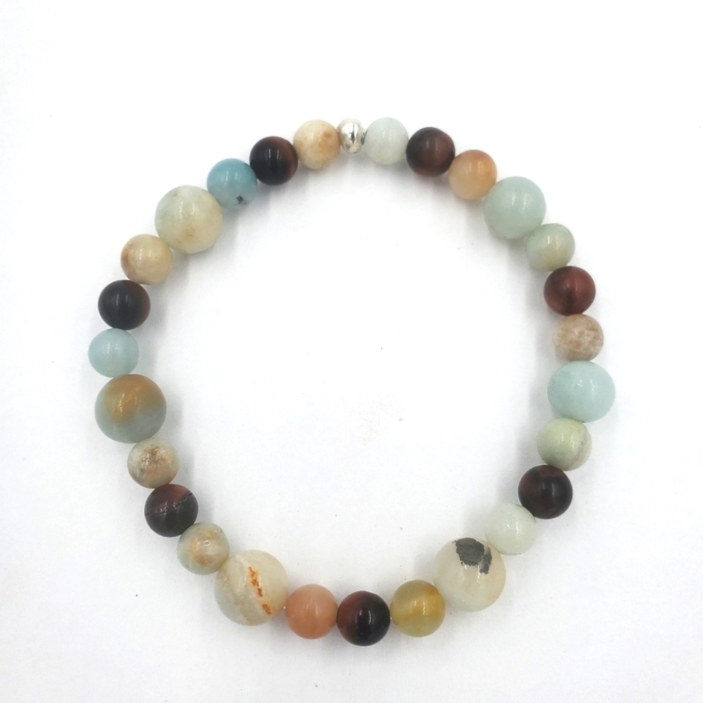 Amazonite and red tigers eye bracelet